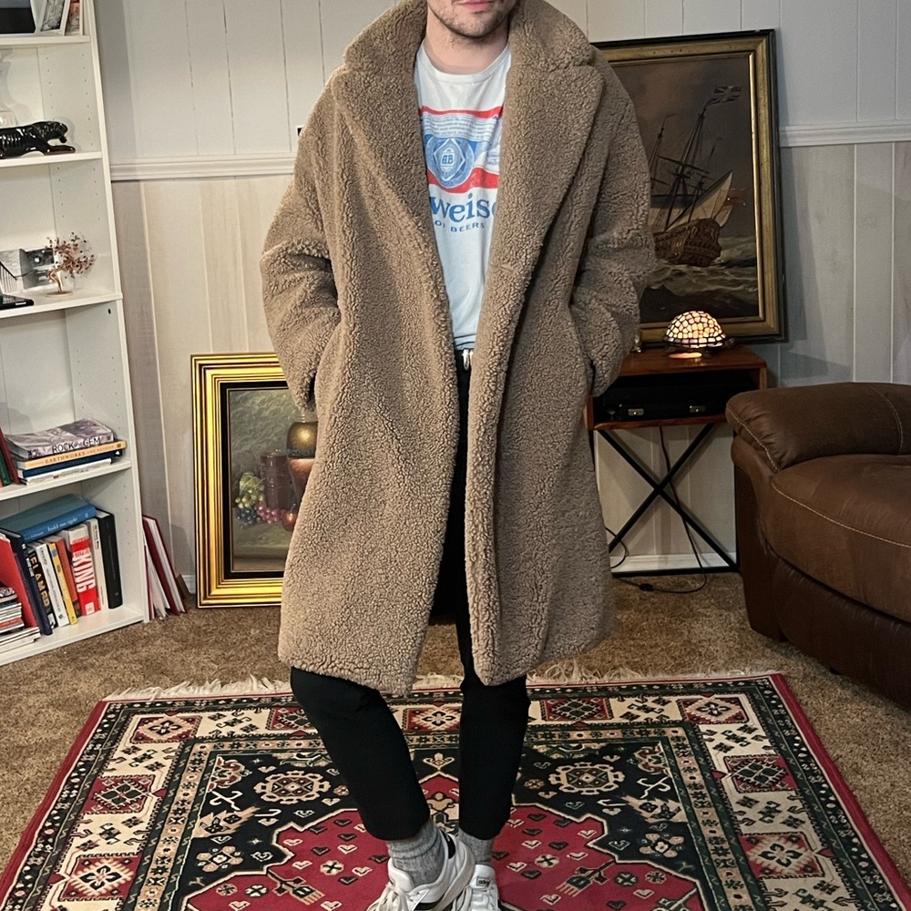 Zara tan teddy coat